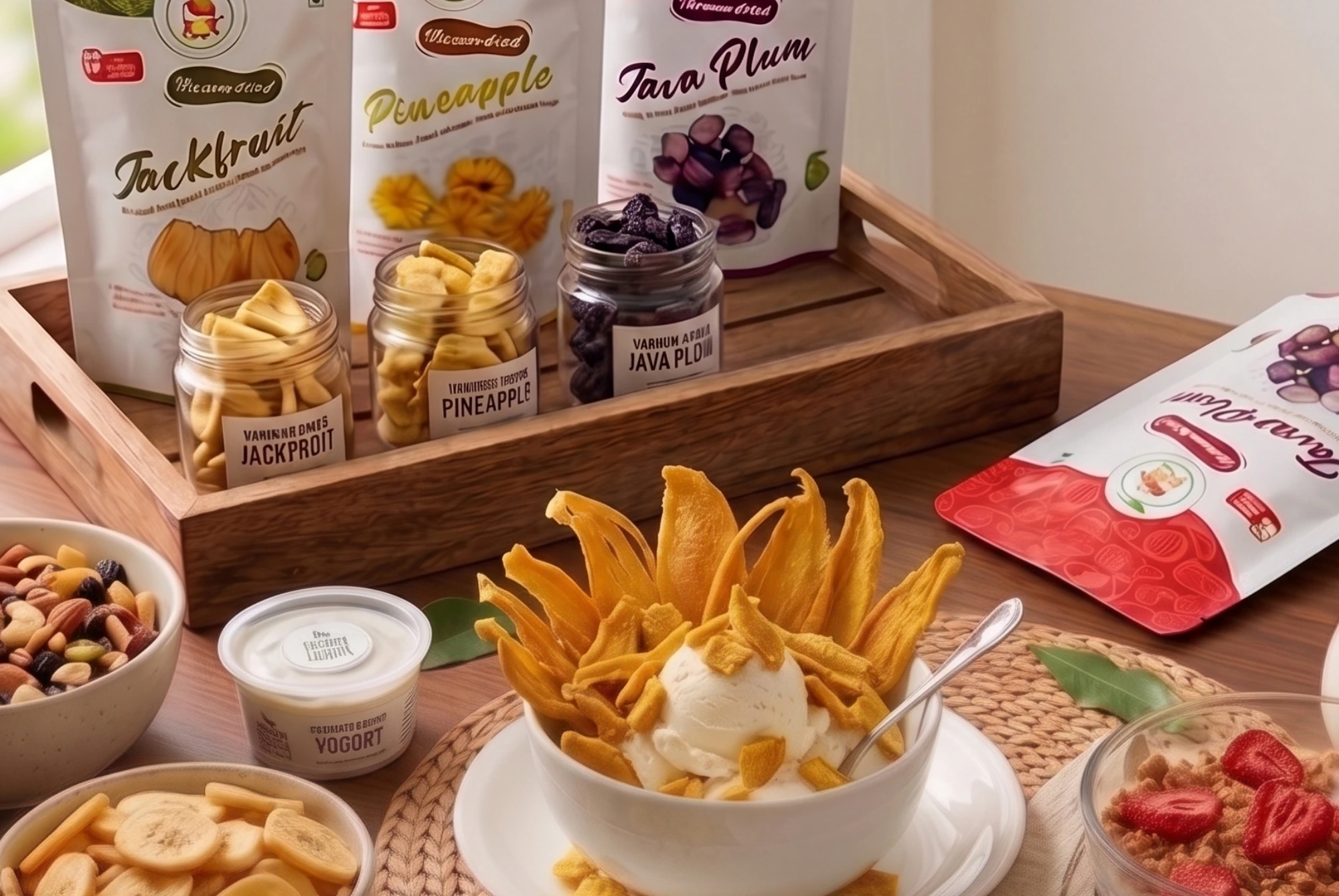 Assorted Vacuum Dried Fruits Display